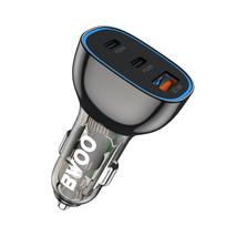 BWOO PD automobilinis įkroviklis 2x USB-C jungtis + USB-A 68W juodas
