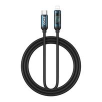 BWOO USB-C į Lightning laidas 1m 27W su LED ekranu, pintas, juodas