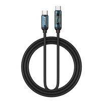 BWOO USB-C – USB-C laidas 1m 60W su LED ekranu, pintas, juodas