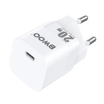 BWOO CDA155 PD sieninis įkroviklis 1x USB-C jungtis 1A 20W baltas