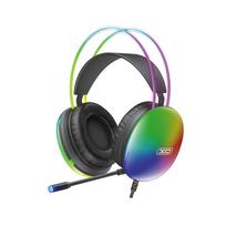 XO laidinės ausinės GE11 jack 3,5mm – USB-A juodos spalvos su RGB mikrofonu