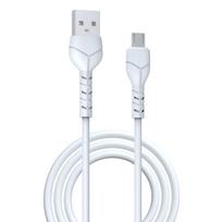 Devia laidas Kintone EC144 USB – MicroUSB 1,0 m 2,1A baltas