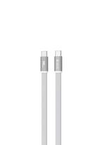 Devia Ultra3 USB-C PD 240W metalinis pintas plokščias greitojo įkrovimo laidas 1,5 m baltas