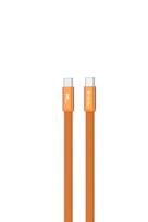 Devia Ultra3 USB-C PD 240W metalinis pintas plokščias greitojo įkrovimo laidas 1,5 m oranžinis