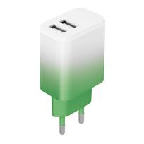 Setty įkroviklis 2x USB 18W LSIG-AA-20 mėtų ir baltos spalvos gradientas