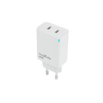 Maxlife MXTC-09-45CC GaN PD QC įkroviklis 2x USB-C 45W baltas