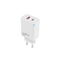 Maxlife MXTC-09-45AC GaN PD QC įkroviklis 1x USB-C 1x USB 45W baltas