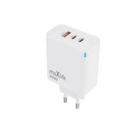 Maxlife MXTC-09-65ACC GaN PD QC įkroviklis 2x USB-C 1x USB 65W baltas