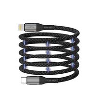 Maxlife MXUC-11 magnetinis laidas USB-C – Lightning 1,0 m 27W juodas nailoninis