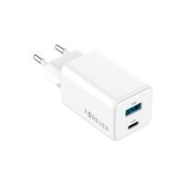 Forever TC-08-45AC GaN PD QC įkroviklis 1x USB-C 1x USB 45W baltas