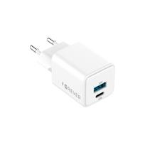 Forever TC-08-30AC GaN PD QC įkroviklis 1x USB-C 1x USB 30W baltas