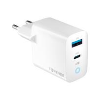 Forever TC-06-45AC GaN PD QC įkroviklis 1x USB-C 1x USB 45W baltas