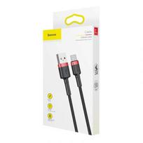 Baseus Type-C Cafule laidas 3A 0.5m + (CATKLF-A91), juoda / raudona spalva