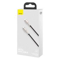 Baseus Type-C - Lightning Cafule Series Metal duomenų laidas PD 20 W 1m (CATLJK-A01), juoda spalva