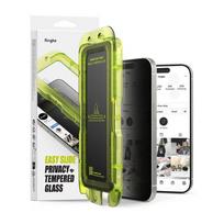 Ringke iPhone 17 ekrano apsauga Premium Easy Slide Privacy grūdintas stiklas 9H su installation jig (2 vnt.), skaidri spalva