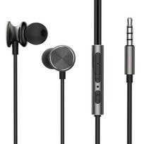 Joyroom ausinės laidinis, In-Ear ausinės su Remote ir mikrofonas, 3.5 mm Jack, (JR-EW03), tamsiai pilka spalva