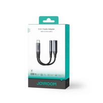Joyroom adapteris DAC 2-in-1 Type-C į 3.5 mm Mini Jack/ Type-C, 60 W, 0.14m, (SY-C02), juoda spalva