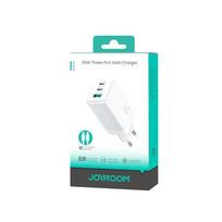 Joyroom kelioninis įkroviklis GaN greitasis įkroviklis C+C+U, PD 65 W su Type-C į USB-C laidas (1.2m), (JR-TG10), balta spalva
