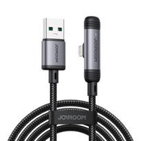 Joyroom USB - Lightning EnjoyX Series 90 Degree laidas A56, 3A, 480mb/s, 1.2m, (S-A56), juoda spalva