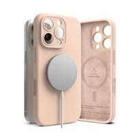 Ringke iPhone 16 Pro Max dėklas Silicone magnetinis, rožinio smėlio spalva
