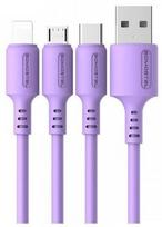 Įkrovimo laidas Somostel SMS-BP06, USB Type C/USB, 120 cm, violetinė sp.