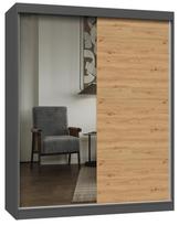 Spinta IGA A/B, antracito sp./artisan oak sp., 61 cm x 160 cm x 200 cm, su veidrodžiu