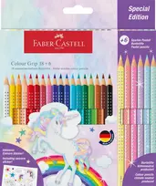 „FABER-CASTELL spalvotieji pieštukai „Colour Grip“ su vienaragio motyvu, 18+6“