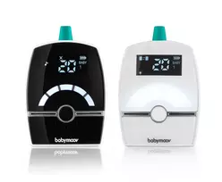 Racija su integruotu kūdikių monitoriumi Babymoov Premium Care, juoda ir balta