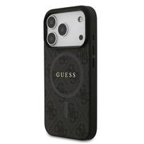 GUESS PU Leather 4G Colored Ring MagSafe Case for iPhone 17 Pro / Black