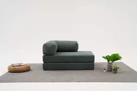 Dvivietė sofa, Hanah Home, komfortas, žalia, 140 x 75 x 95