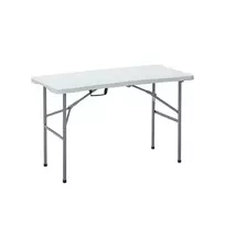 Sulankstomas lauko stalas, 122 x 60 x 50/74 cm, baltas