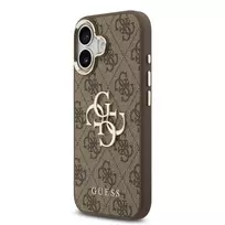 GUESS PU Leather 4G Metal Logo iPhone 17 Case, Brown