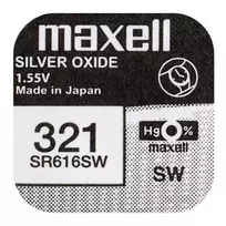 Baterija – Maxell 321 SR616SW Sidabro Oksido 1,65 mm × 6,8 mm Laikrodžio Baterija, 1 vnt.