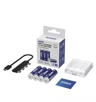 Baterijos – XTAR R6/AA 1,5 V ličio jonų 3 000 mAh × 4 vnt., USB-C dėžutė