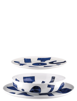 Alessi - Table Set Four Of Each Dinner Plates, Soup Bowls, Plates In White Porcelain - Stalo serviravimo rinkinys - Mėlyna