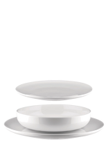 Alessi - Table Set Consisting Of Four Dinner Plates, Four Deep Plates, Four Side Dishes In White Porcelain - Stalo serviravimo rinkinys - Balta