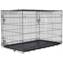 Dog Fantasy Wire Dog Crate Double Door Electro Coating sulankstomas narvas šunims, 121x74x82 cm