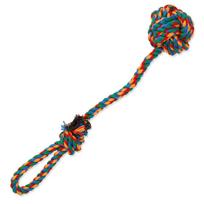 Dog Fantasy Rope Ball Tugger medvilninis virvės žaislas šunims su kamuoliu ir kilpa, 35 cm