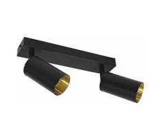 Kryptinis šviestuvas FILO 2xGU10/30W/230V juodas/auksinis