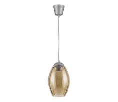 BRILAGI - LED pakabinamas šviestuvas ant laido GLASS 1xE27/60W/230V skersmuo 17 cm sidabrinė/dūminė smėlio spalva