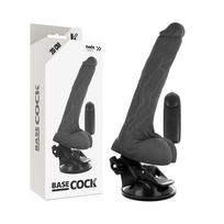 BASECOCK - Realistiškas juodas vibratorius su nuotoliniu vald