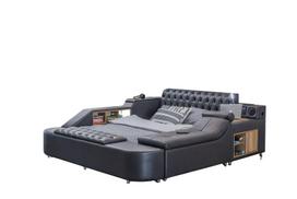 Lova dvigulė Kalune Design Dorwell Smart, 200 x 200 cm, antracito sp., su čiužiniu, su grotelėmis