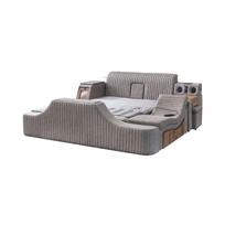 Lova dvigulė Kalune Design Sunshine Smart, 200 x 200 cm, ruda sp., su čiužiniu, su grotelėmis