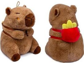 Kawaii - Capybara With Fries Backpack Pliušinis Žaislas | 25 cm