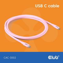 Club3D Lifestyle USB-C Kabel PD 240W 20Gbps 2m pink St/St retail