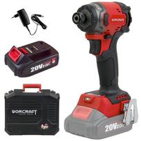 Akumuliatorinis smūginis suktuvas 1/4'' HEX WORCRAFT 20V LI-ION (plastikinė dėžė) 2.0Ah