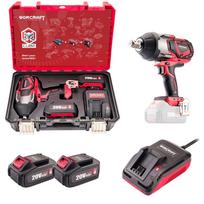 Akumuliatorinis smūginis veržliasukis 3/4'' 1800nm WORCRAFT 20V LI-ION (XCUBE dėžė)