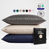 Šilkinis pagalvės užvalkalas - 19 momme silk / Bamboo / Silver Pearl / Covers set (x2)