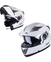 Atverčiamas motociklininko šalmas W-TEC Pezzon - Balta, bronzos