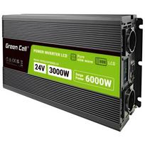 Green Cell Įtampos keitiklis INVGC24P3000LCD, 3000W, 24V, LCD ekranas, aktyvus aušinimas, 1 USB prievadas